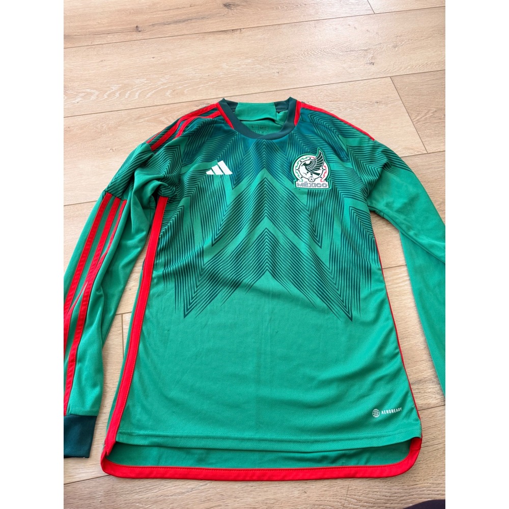 Adidas Mexico Goalkeeper Jersey Mens S Green Long Sleeve Aeroready Soccer Shirt